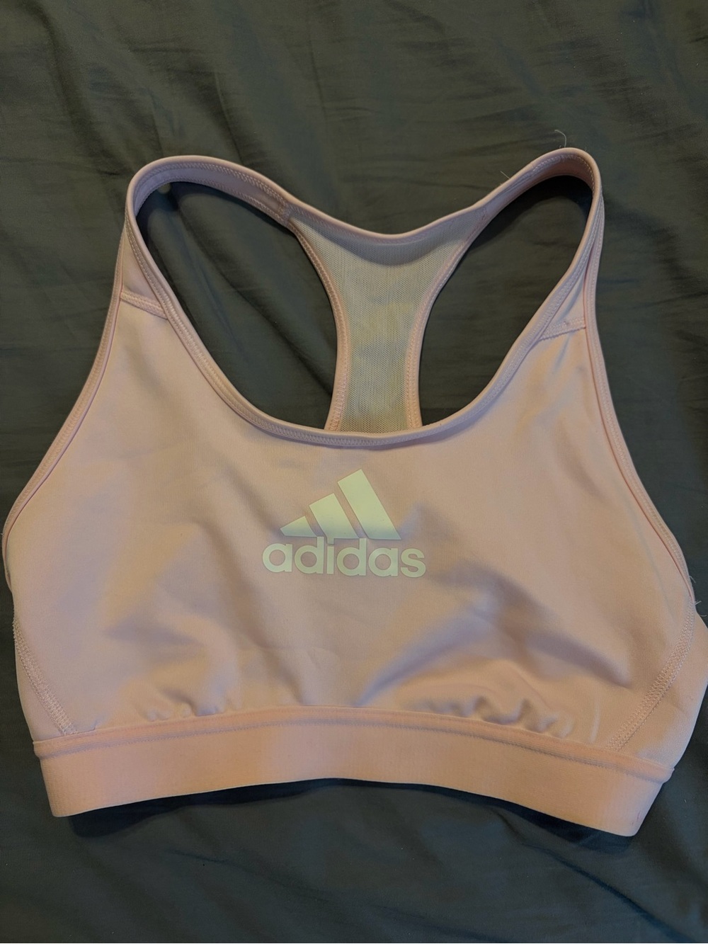adidas Pale Pink Racerback Sports Bra with Logo